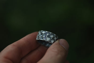 Purple sapphire honeycomb ring size 10