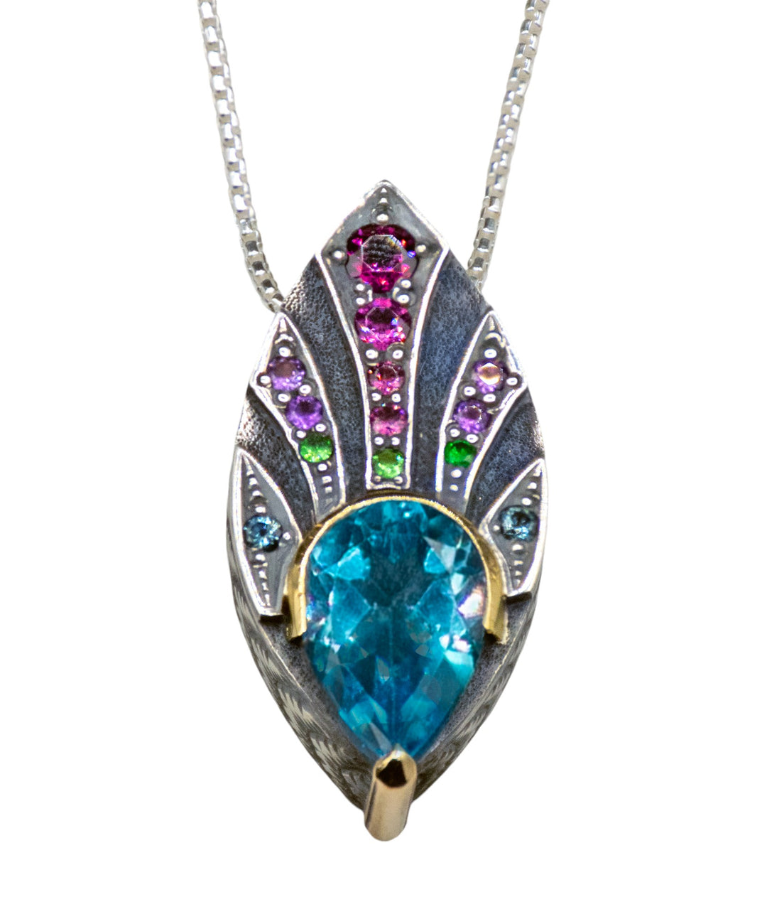 Art Deco Pendant with London Blue Topaz