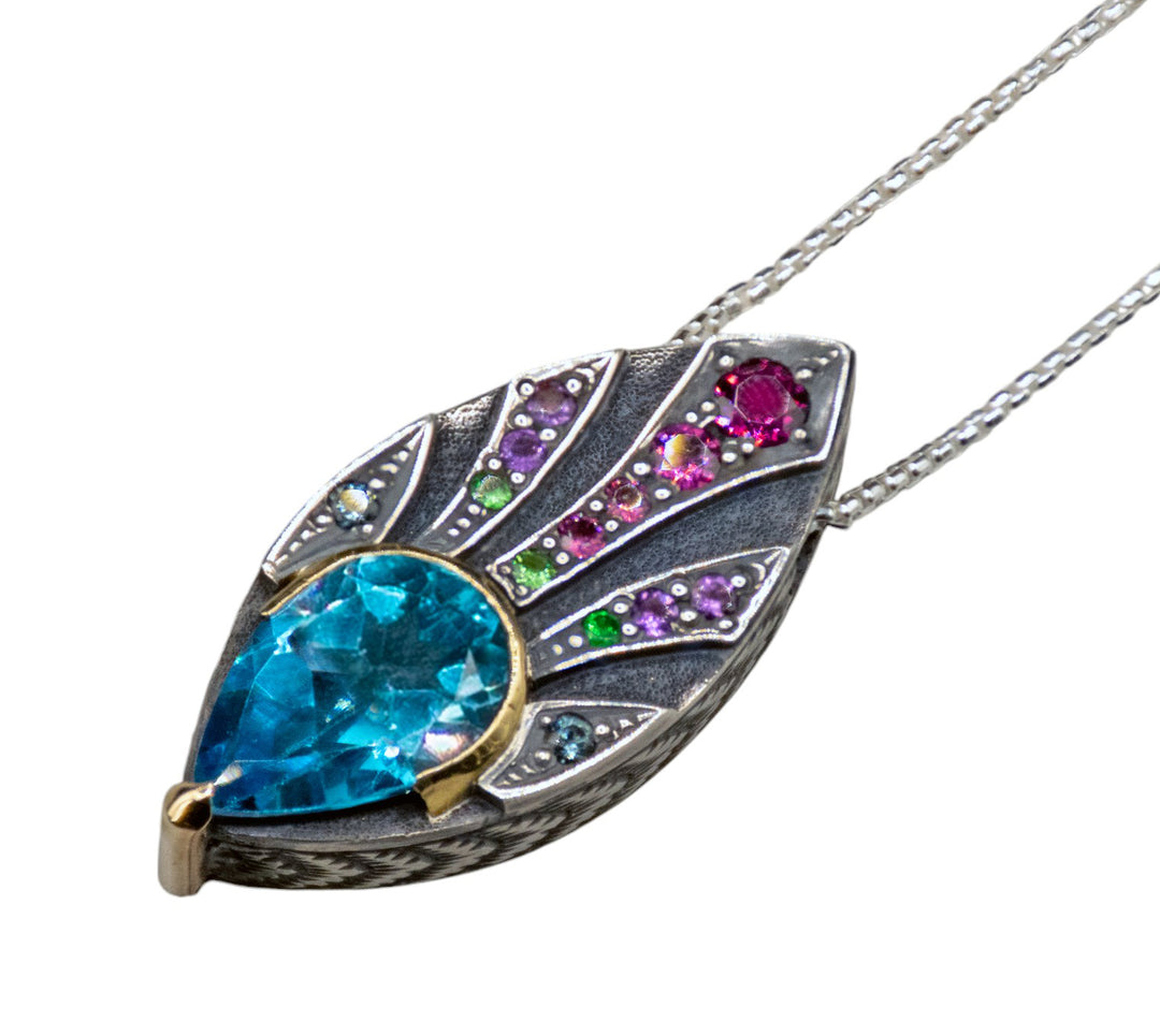 Art Deco Pendant with London Blue Topaz