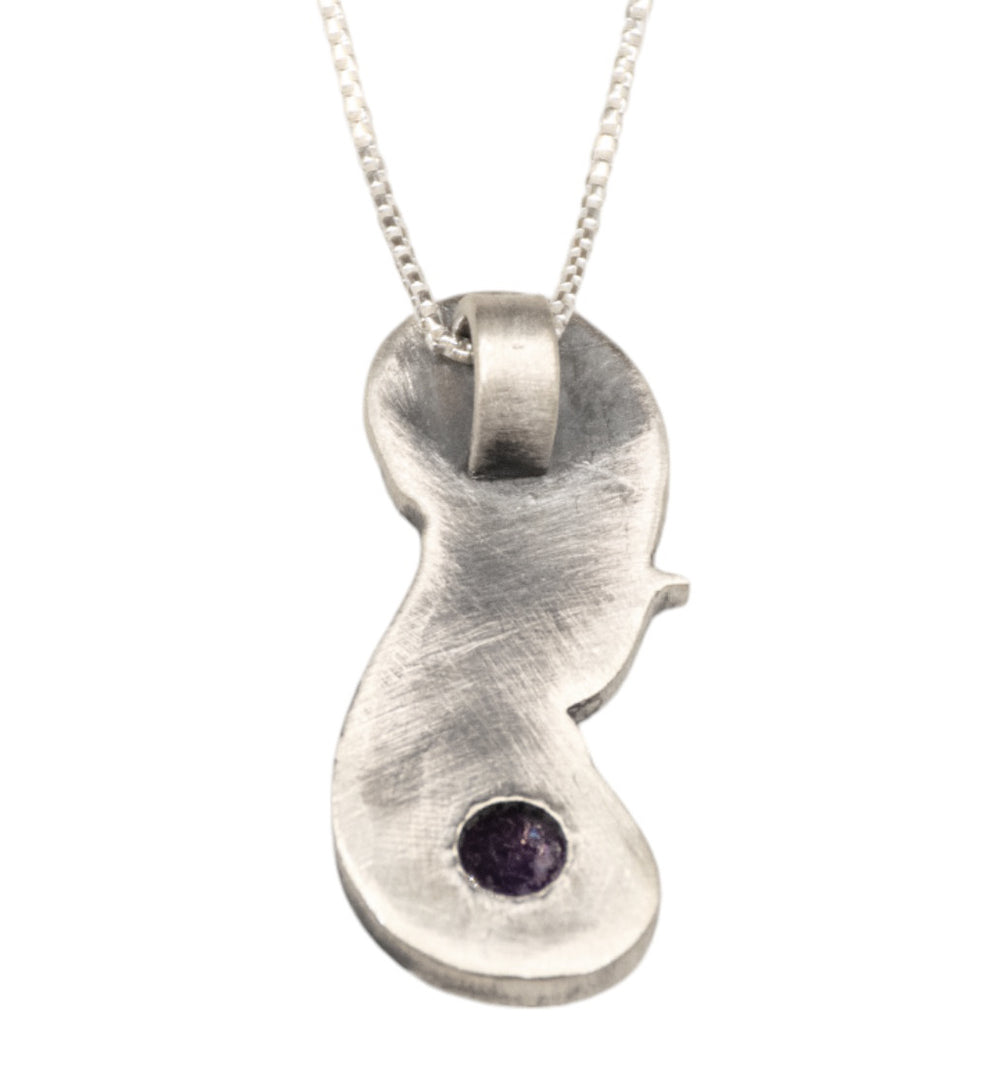 Engraved Amethyst Pendant