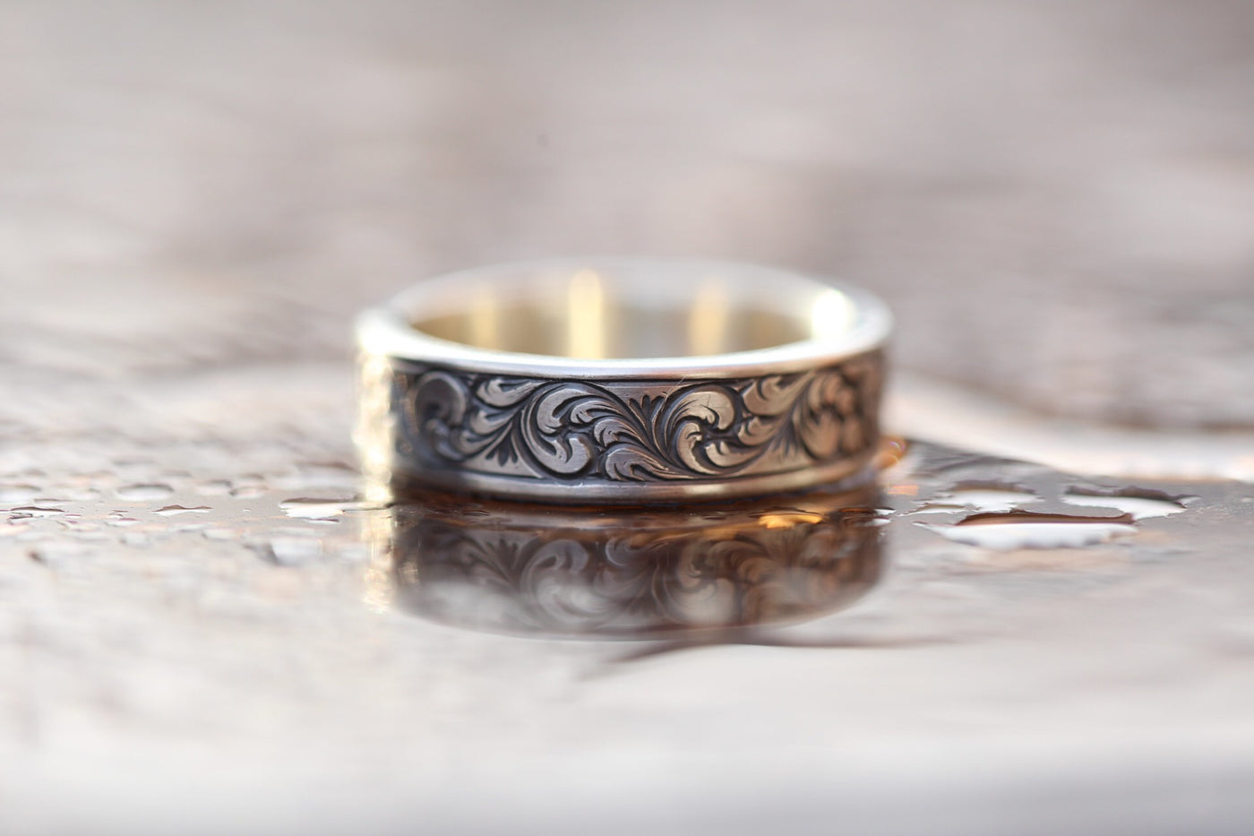 Hand engraved ring