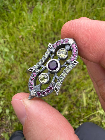 Sterling silver art deco style pendant