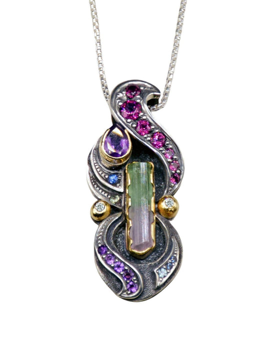 Art Deco Tourmaline Crystal Pendant