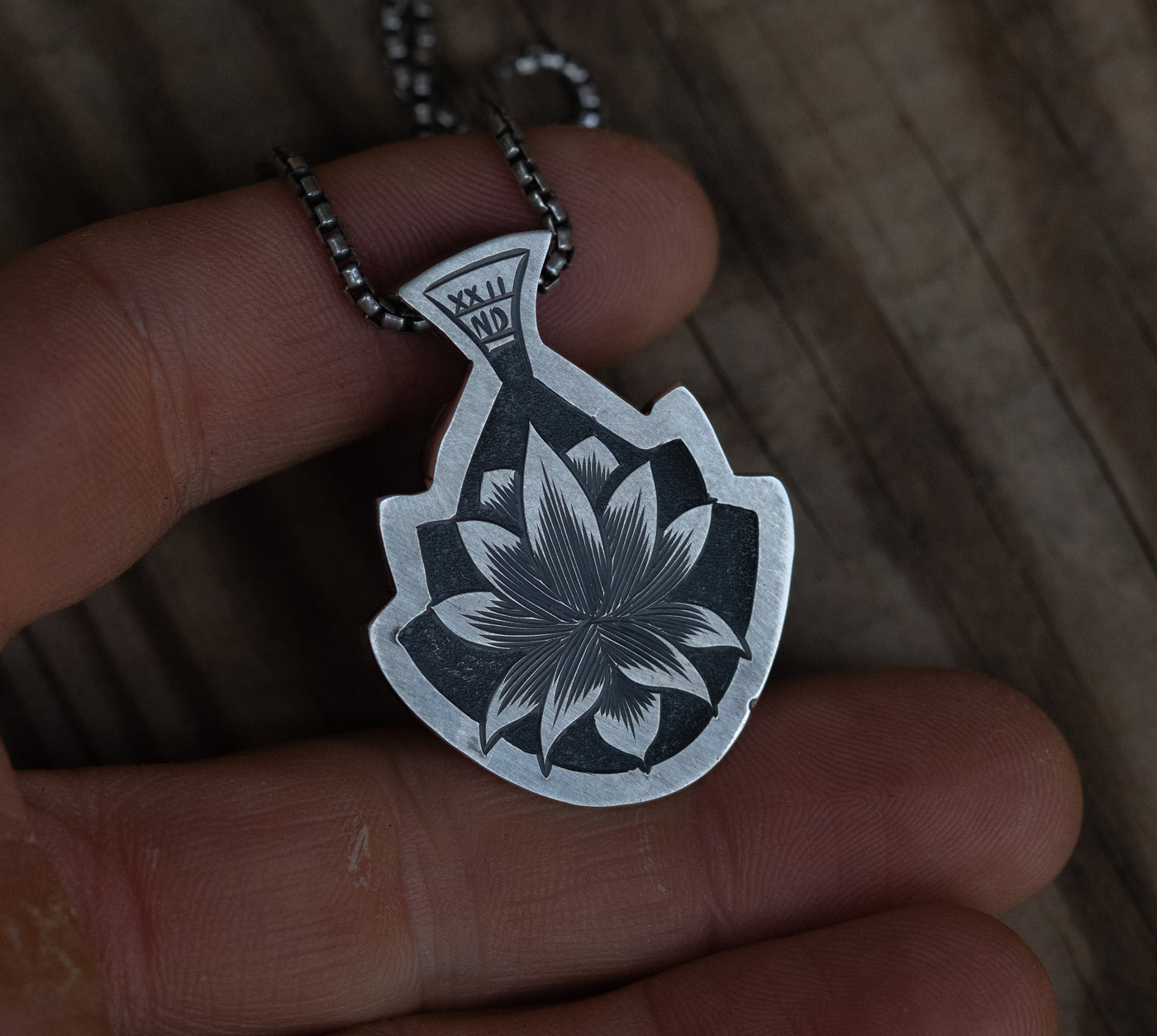 Boulder opal lotus pendant